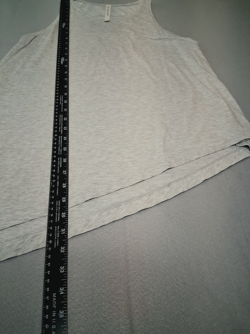 Lululemon Size 10 Light Heather Gray Pima Cotton Asymmetrical Tank Top Sleeveles - Picture 8 of 9